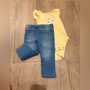 Carter's Light Yellow Floral Print Bodysuit